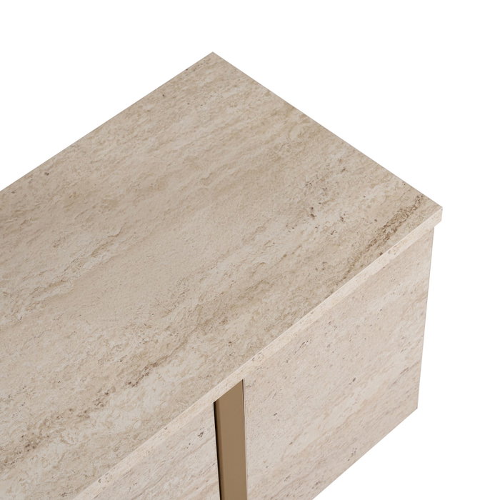 Nordure Onera Mueble para TV Travertino y Oro